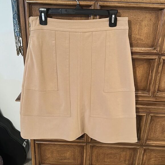 Mossino Khaki Stretch Knee Length Skirt SZ 6 - Picture 2 of 3